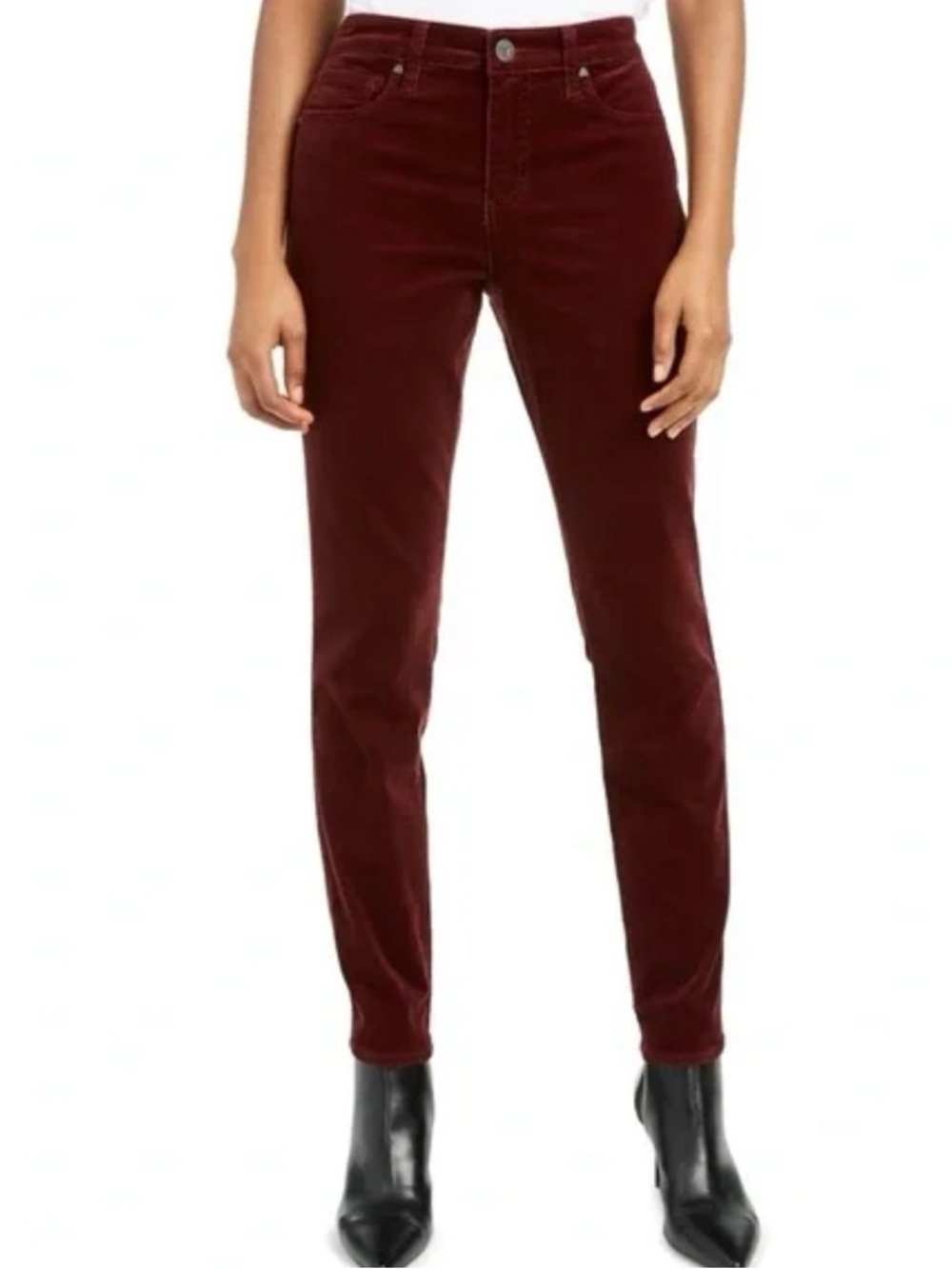 KUT from the Kloth Women's Diana Skinny Corduroy Pants in Burgundy Size 4